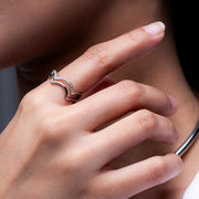 SILVER SWIRL STUDDED RING