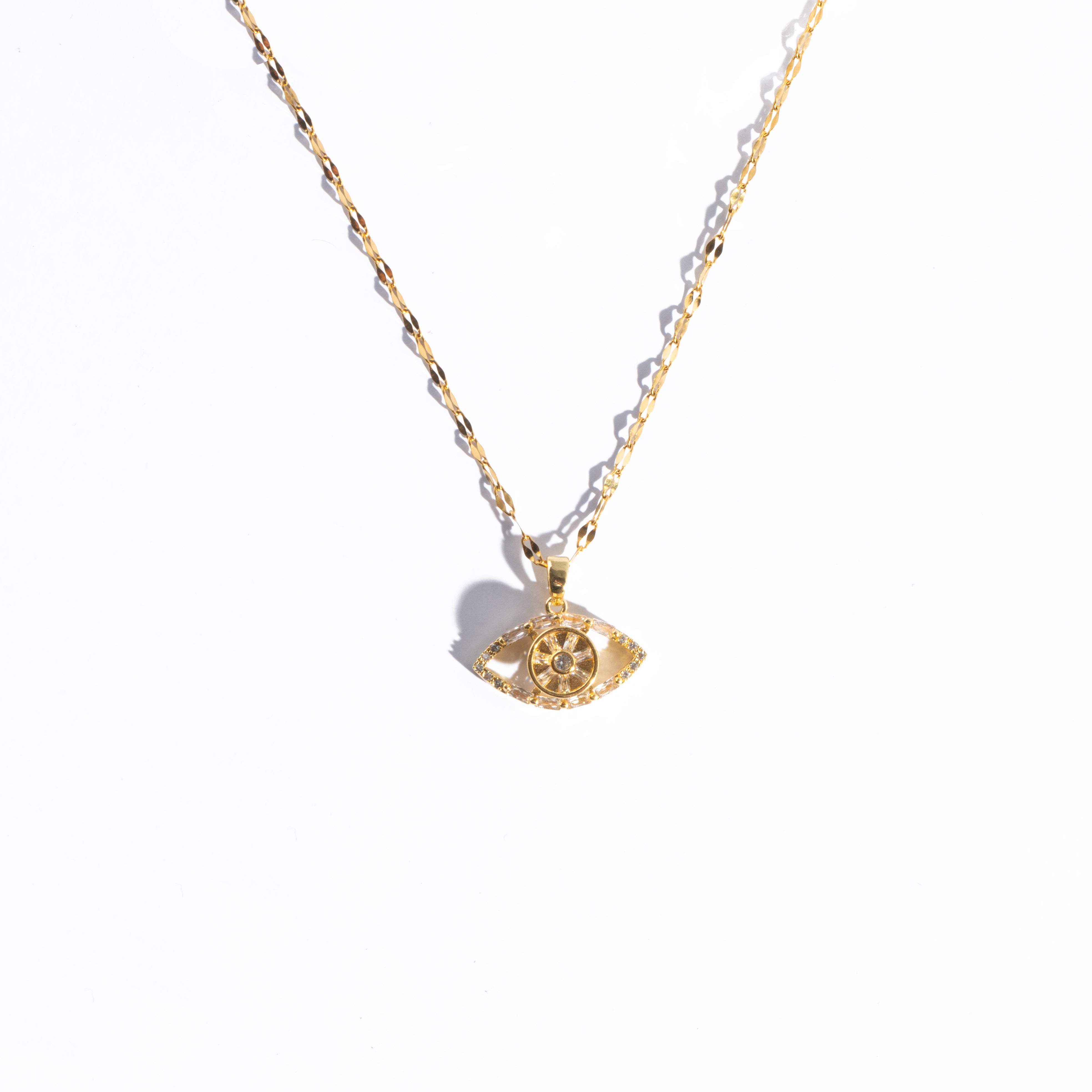 STUDDED EVIL-EYE SPINNING PENDANT