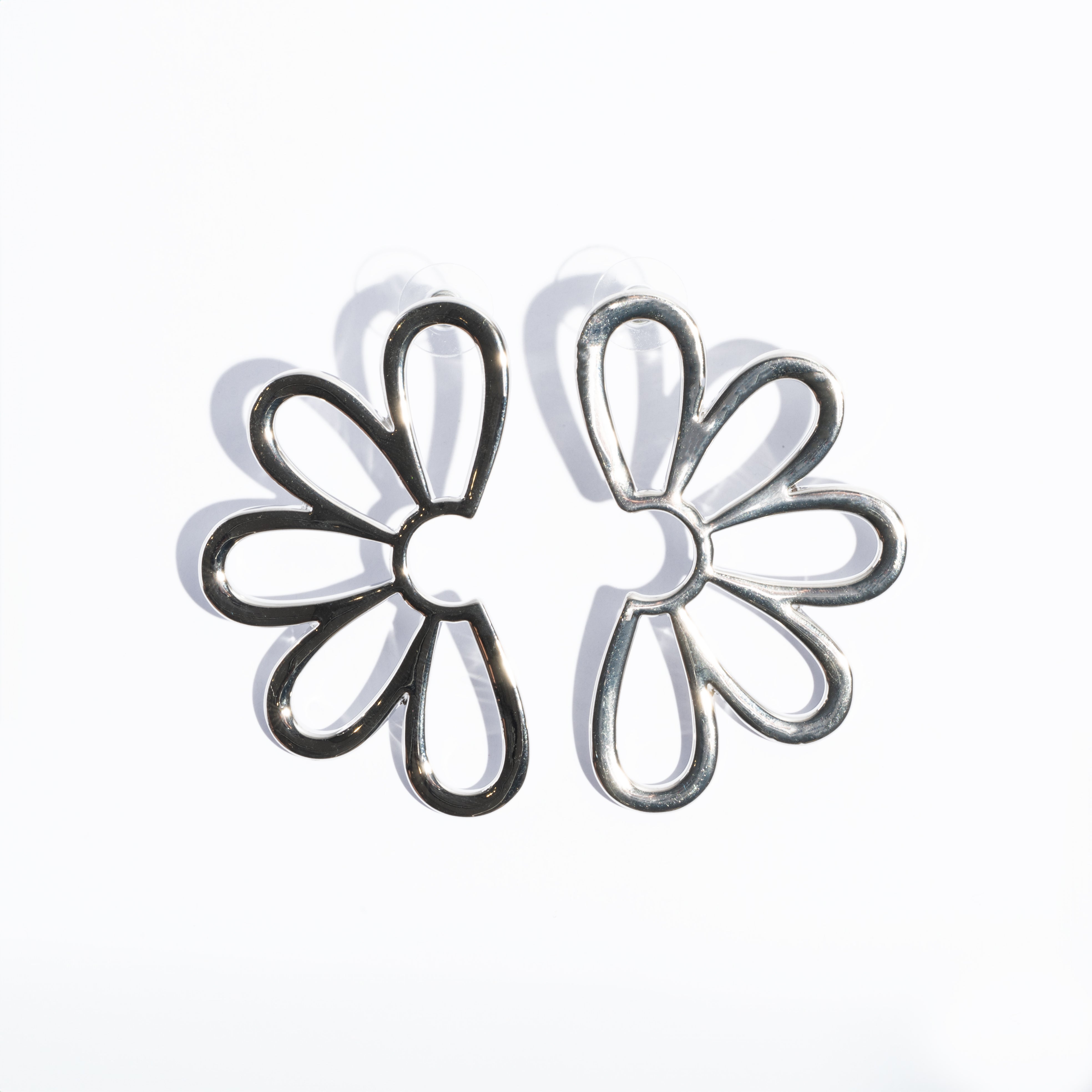 SILVER SUNFLOWER EARRINGS