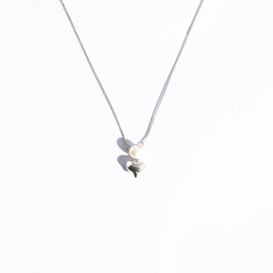 PEARL-HEART PENDANT - SILVER