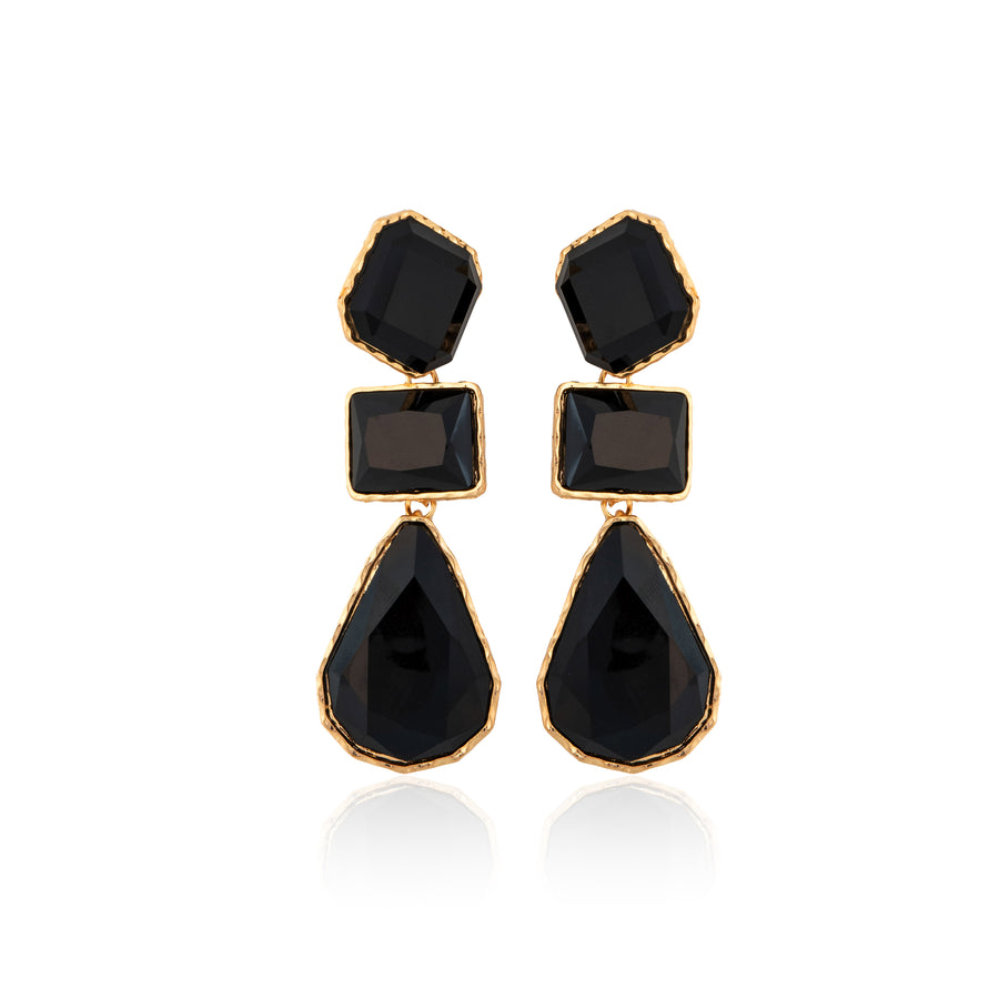 ABSTRACT CRYSTAL DROPS - BLACK