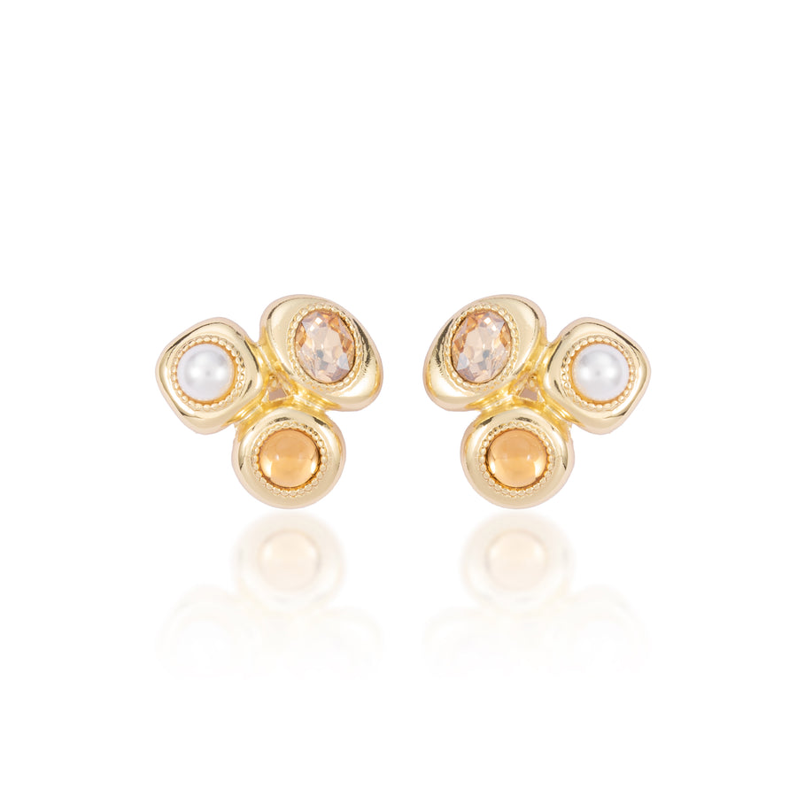 STONE CASCADE EARRING - GOLD