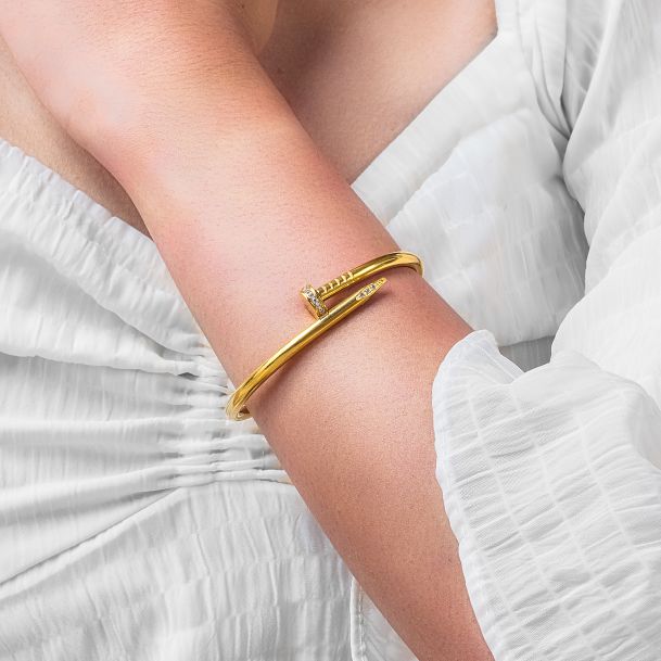 SCREWED-IN STYLE BANGLE - GOLD