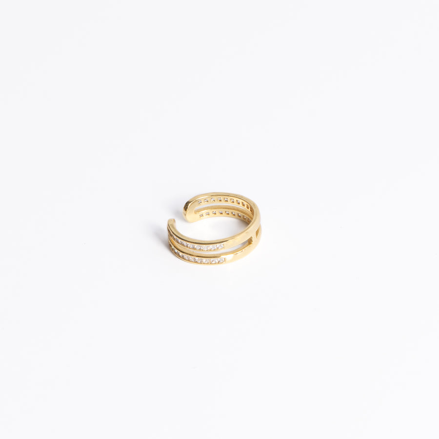 STONE PLATED GOLD RING